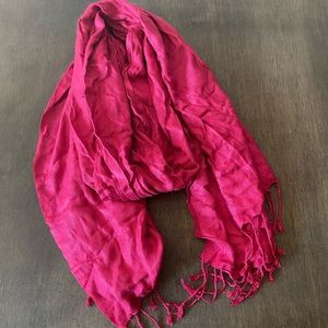 Bright pink scarf